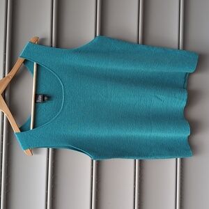 Eileen Fisher Italian Merino Wool Sweater Tank Quiet Luxury Preppy Academia